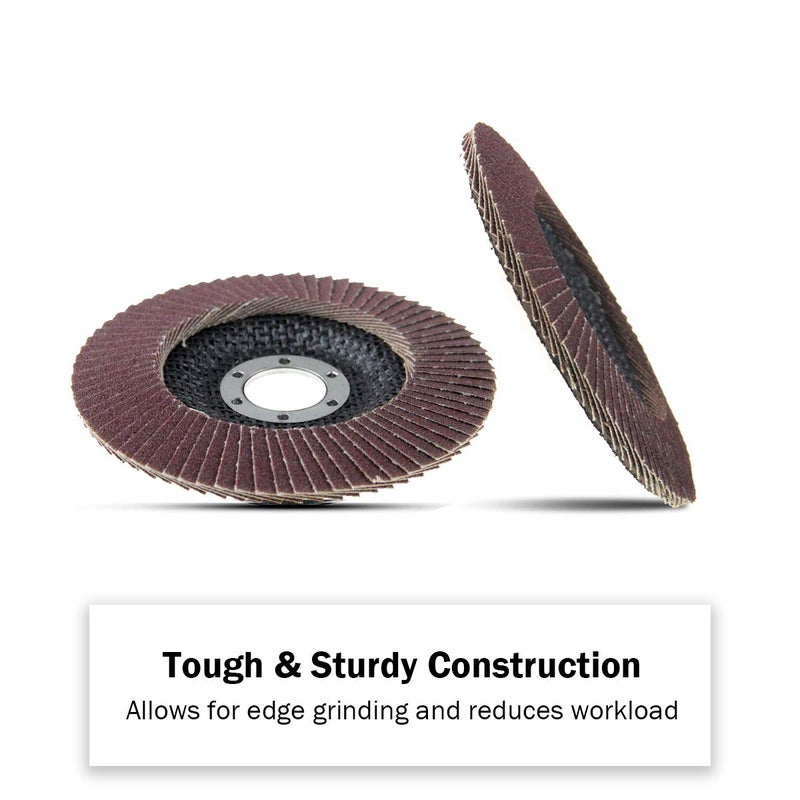 KSEIBI 4 1/2 Inch Flap Disc Aluminum Oxide 10 Pack Auto Body Sanding Grinding Wheel (320 Grit) 686015 - Image 3